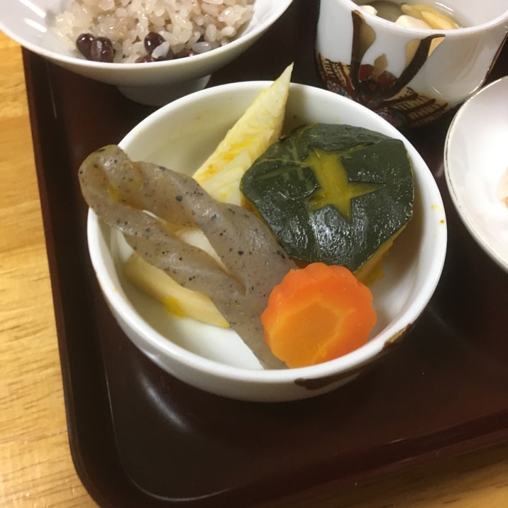 お食い初めに！たけのことかぼちゃの煮物